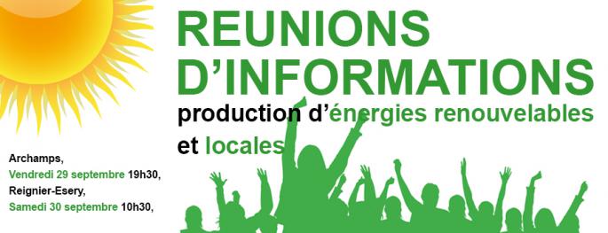 Réunions d'informations sur la production d’énergies renouvelables locales - Genevois français Réunions d'informations sur la production d’énergies renouvelables locales - Genevois français