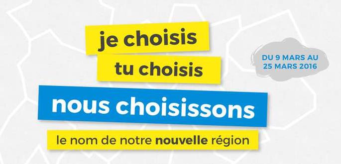 Du 9 au 25 mars, choisissons le nom de notre nouvelle Région !