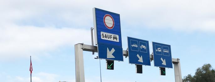 Ouverture d'une voie de circulation réservée au covoiturage à la douane de Thônex-Vallard Ouverture d'une voie de circulation réservée au covoiturage à la douane de Thônex-Vallard